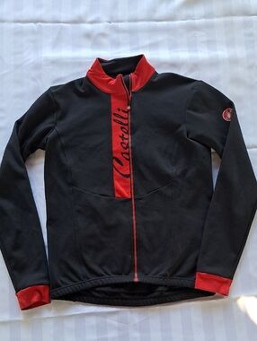 Castelli Cycling Men's Black & Red Zip-Up Sweater